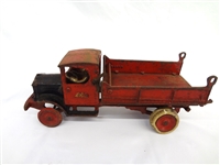 Cast Iron Arcade White Dump Truck Toy