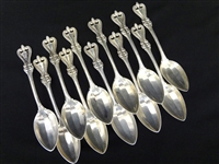 (11) Towle Sterling Silver Old Colonial Tea Spoons Crimped Bowl
