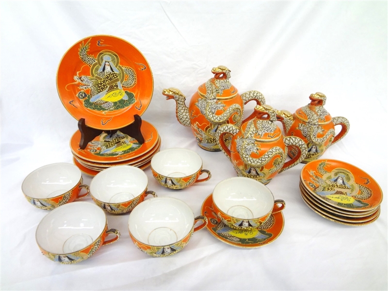 Made in Japan Soft Paste Porcelain Tea Set Service For 6