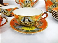 Made in Japan Soft Paste Porcelain Tea Set Service For 6