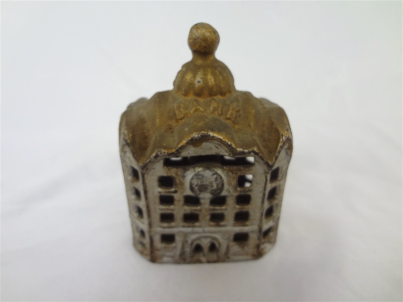 Cast Iron Still Bank AC Williams Domed Small Bank