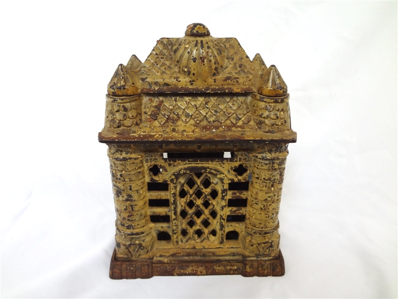 Cast Iron Still Bank JP Stevens Four Towers