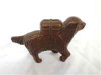 Cast Iron Still Bank AC Williams St. Bernard with Pack