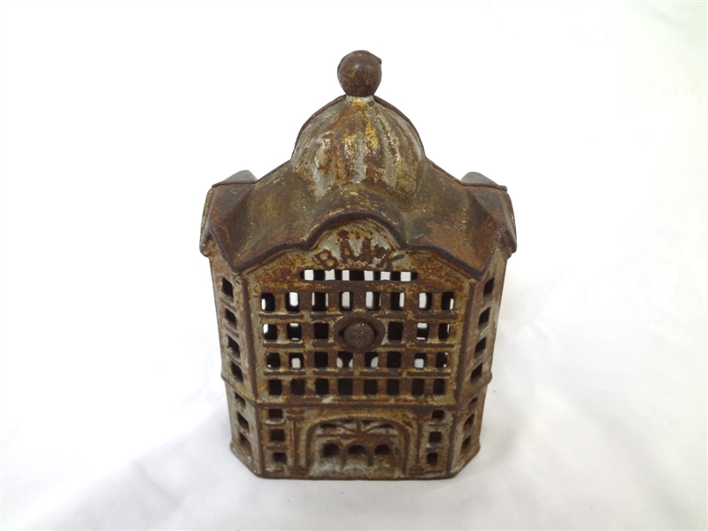 Cast Iron Still Bank AC Williams Domed Medium Bank