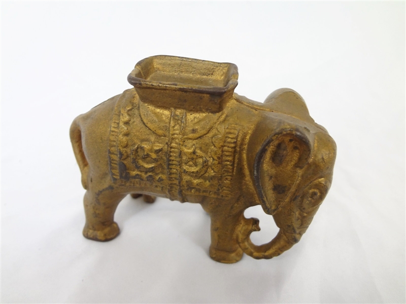 Cast Iron Still Bank AC Williams Elephant with Howdah