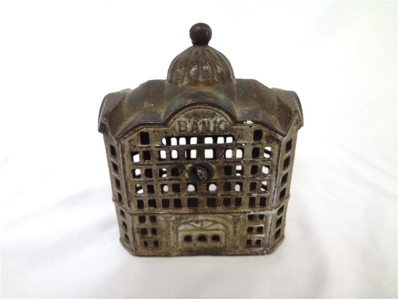 Cast Iron Still Bank AC Williams Domed Large Bank