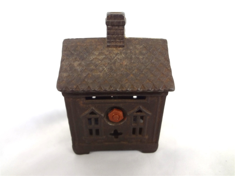 Cast Iron Still Bank JE Stevens One Story House 1903