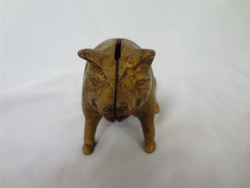 Cast Iron Still Bank Pig