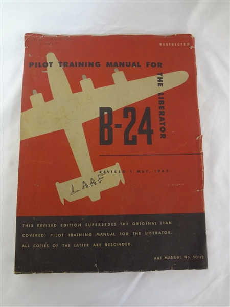 1945 B-24 Liberator Pilot Training Manual WWII