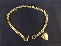 Tiffany and Company Sterling Silver Choker Heavy Link with Hearts