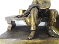 After Gutzon Burglum Brass Bookends Seated Abraham Lincoln