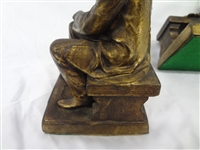 After Gutzon Burglum Brass Bookends Seated Abraham Lincoln