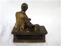After Gutzon Burglum Brass Bookends Seated Abraham Lincoln