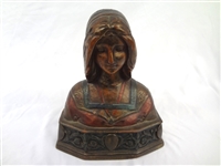 Dante and Beatrice Bronze Bookends Pompeian Bronze Co.