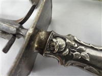 Sterling Silver Handled Serving Knife and Fork Set 1899 Sterling