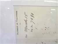 Civil War Statement of Volunteer Display 1864