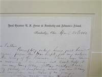 Civil War Letter Will to his Father on Letterhead Sandusky and Johnson's Island