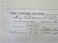 Civil War 1863 Clothing Drawn Document William Dobbins 