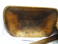 (3) Primitive Turn of the Century Hand Carved Dough Bowls