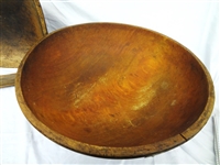 (3) Primitive Turn of the Century Hand Carved Dough Bowls