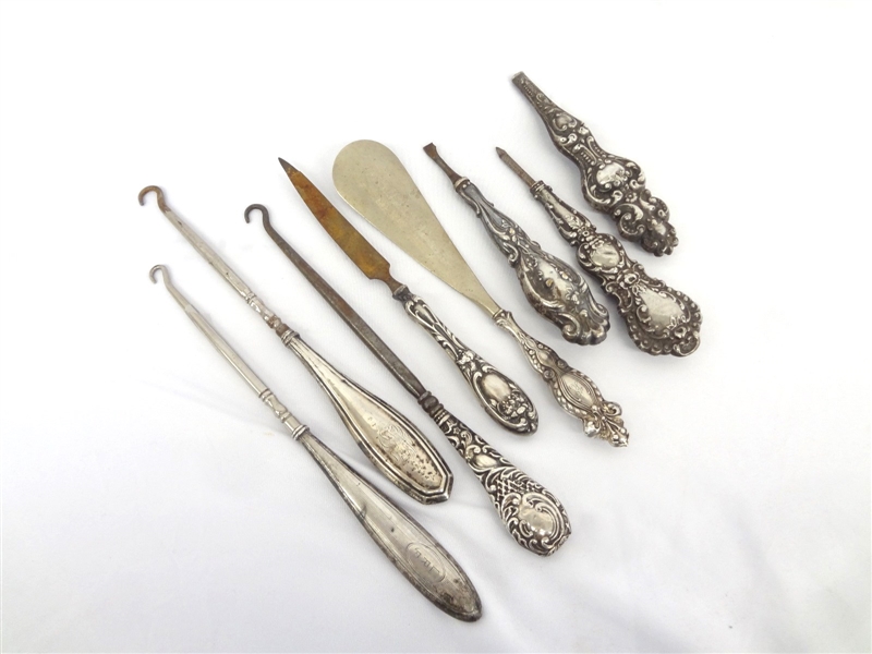 (8) Sterling Silver Handled Dresser Tools
