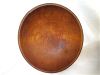 (2) Primitive Signed Hand Carved Dough Bowls