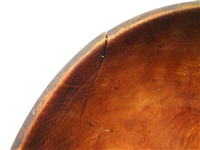 (2) Primitive Signed Hand Carved Dough Bowls