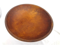 (2) Primitive Signed Hand Carved Dough Bowls