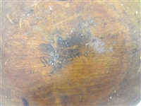(2) Primitive Signed Hand Carved Dough Bowls