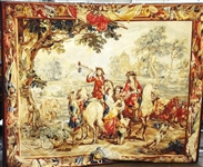 20th Century Aubusson Style Oversize French Wall Tapestry 