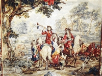 20th Century Aubusson Style Oversize French Wall Tapestry 