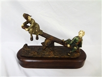 Joseph DAste (Italian 1881-1945) Bronze Dutch Children See Saw