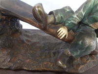 Joseph D'Aste (Italian 1881-1945) Bronze Dutch Children See Saw