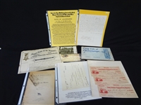 (8) Civil War Documents: Checks, War Record, GAR Discharge, Postcard, Others