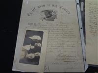 (7) Civil War Documents: Muster Roll, Bugler Certificate, Tax Documents, Letters, Discharge, Others