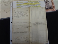 (7) Civil War Documents: Muster Roll, Bugler Certificate, Tax Documents, Letters, Discharge, Others