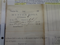 (7) Civil War Documents: Muster Roll, Bugler Certificate, Tax Documents, Letters, Discharge, Others