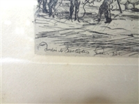 Original Etching Unknown artist European Scene