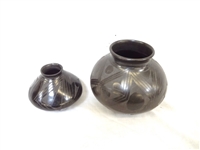 (2) Santa Clara Native American Pottery Vessels: Luis Ortiz