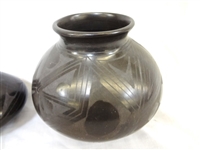 (2) Santa Clara Native American Pottery Vessels: Luis Ortiz