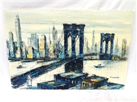 DuChamp Oil Painting New York City Brooklyn Bridge