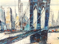 DuChamp Oil Painting New York City Brooklyn Bridge
