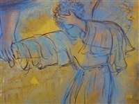 Reuven Rubin Signed Lithograph V/XII David and the Lord's Angel