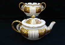 Heavy Gold Venice Tea Set Lotus Ware Knowles Taylor KT&K