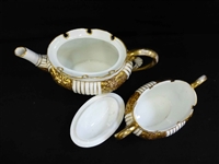 Heavy Gold Venice Tea Set Lotus Ware Knowles Taylor KT&K