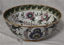 Large Chinese Enamel on Glazed Porcelain Bowl & Platter