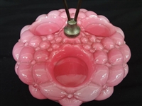 Consolidated Glass Co. Quilted Pink Condiment Set Early 20th Century