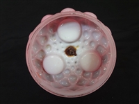 Consolidated Glass Co. Quilted Pink Condiment Set Early 20th Century