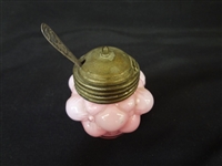 Consolidated Glass Co. Quilted Pink Condiment Set Early 20th Century