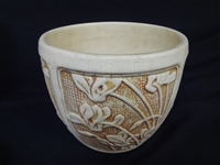 (3) Weller Pottery Clinton Ivory Bowl and Vases 1914